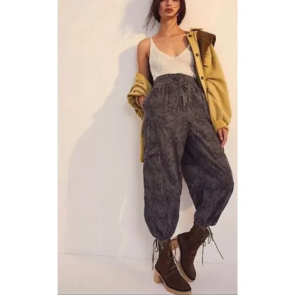 Free People Fly Away Printed Parachute Pants Size 4 Women’s - Picture 1 of 6
